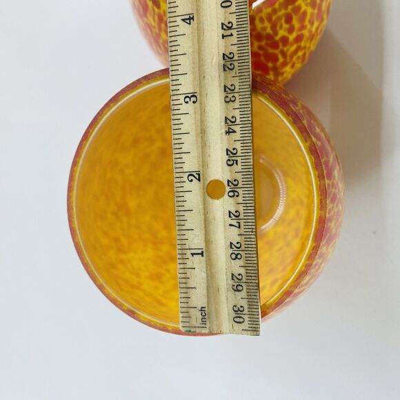 Light Fixture Orange Cased & Marbled Splatter Art Glass Lamp Shades Sconce Boho - Picture 11 of 12